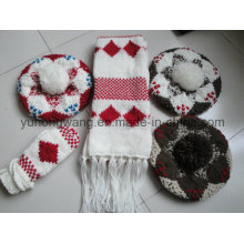 Kundenspezifisch Winter gestrickt Acryl Warm Set